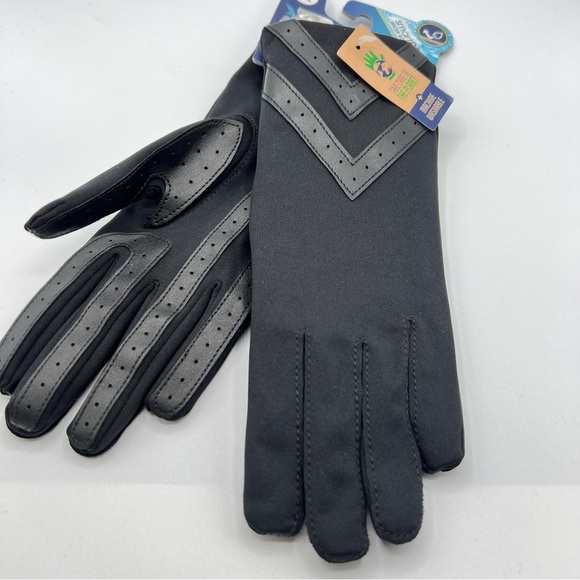 Isotoner Signature Chevron Stretch Touchscreen Gloves in Black NWT MSRP $52 - Picture 3 of 5
